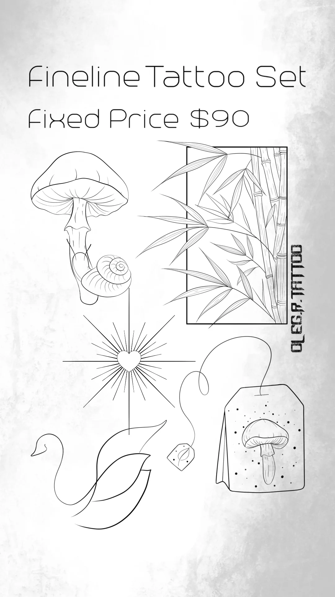 Tattoo flash mushroom set by oleg.r.tattoo