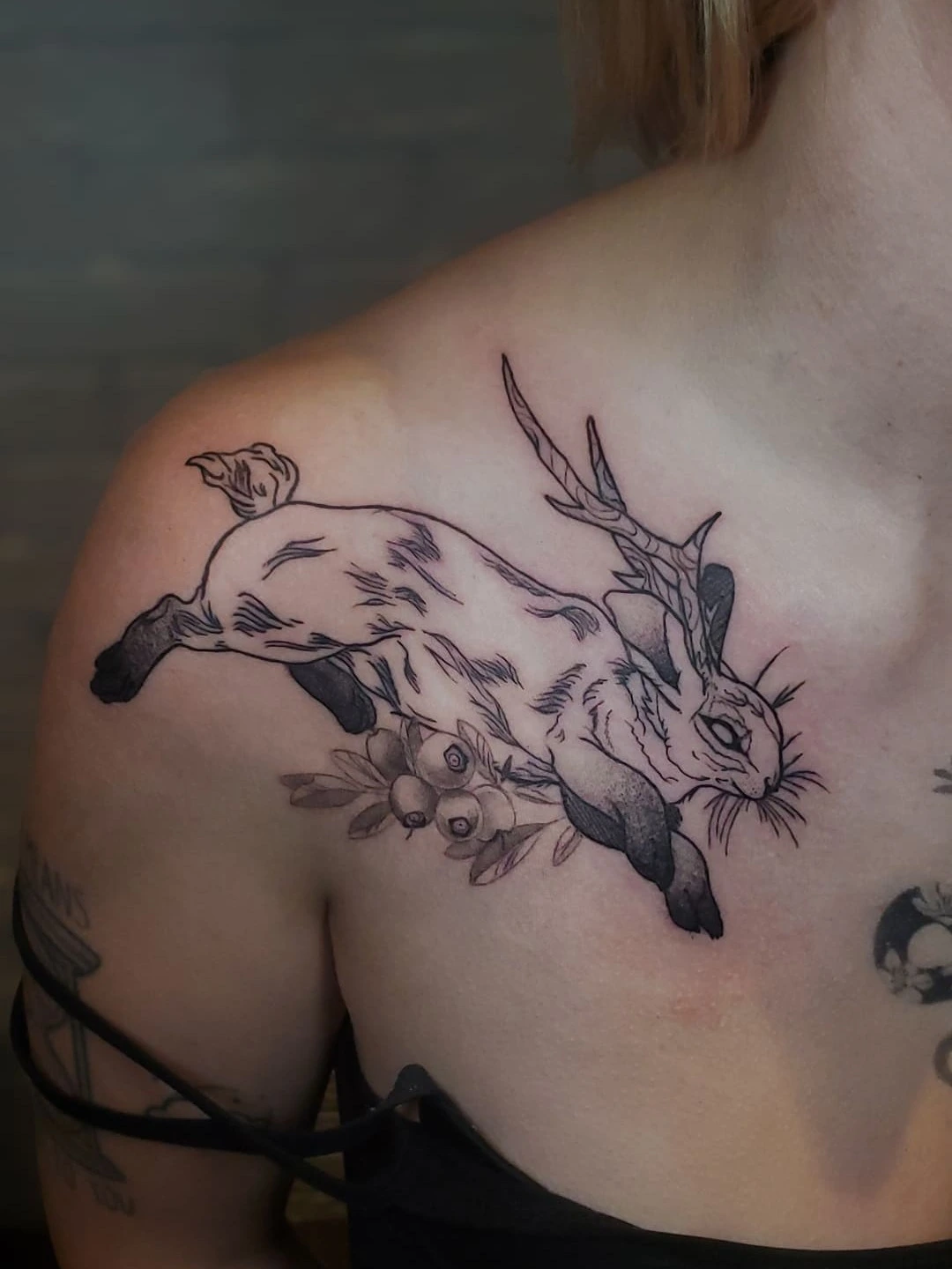 YYC Jackalope rabbit tattoo by oleg.r.tattoo Calgary