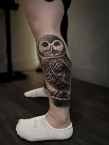 Realistic Owl tattoo by oleg.r.tattoo