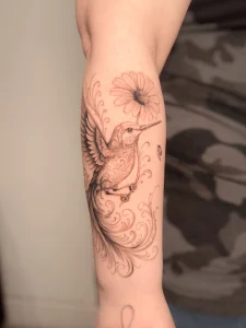 ornamental-hummingbird-fine-line-tattoo-calgary